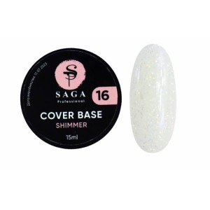 Камуфлирующая база Saga Cover Base Shimmer №16 ( молочно-желтый с шиммером) 15 мл
